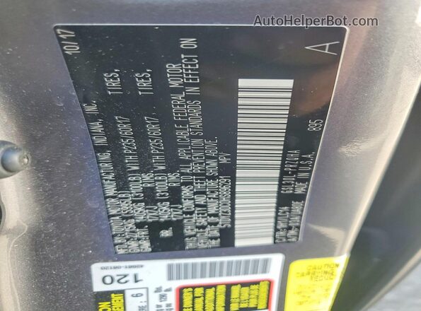 5TDYZ3DC0HS896291 2017 TOYOTA SIENNA Gray Vista de la etiqueta del VIN
