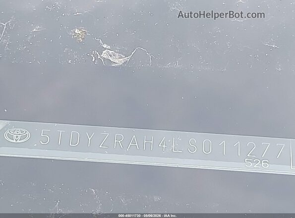 5TDYZRAH4LS011277 2020 TOYOTA LIMITED Blue Շարժիչի բաժամունքի տեսք