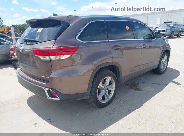 5TDYZRFH3HS225631 2017 TOYOTA HIGHLANDER Brown Задня права чверть