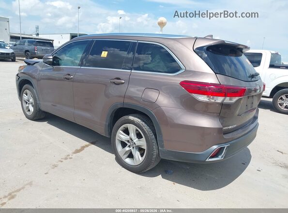 5TDYZRFH3HS225631 2017 TOYOTA HIGHLANDER Brown Задня ліва чверть