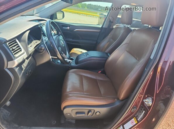 5TDYZRFH9JS267176 2018 TOYOTA HIGHLANDER Maroon 