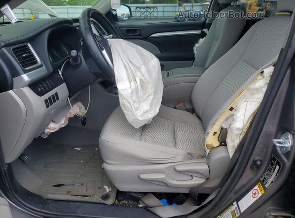 5TDZARFHXJS036430 2018 TOYOTA HIGHLANDER Gray წინა სალონის ხედი