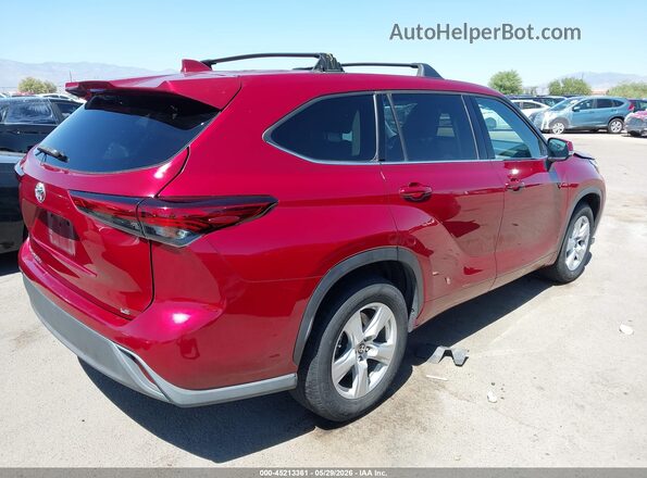 5TDZZRAH2MS044302 2021 TOYOTA HIGHLANDER Burgundy უკანა მარჯვენა