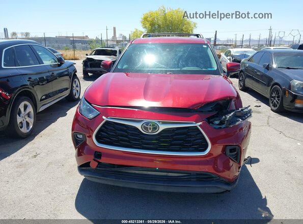 5TDZZRAH2MS044302 2021 TOYOTA HIGHLANDER Burgundy ხელსაწყოთა პანელის ხედი