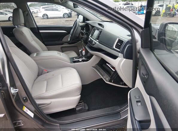 5TDZZRFH2HS197910 2017 TOYOTA HIGHLANDER Gray Սալոնի դիմացի տեսք