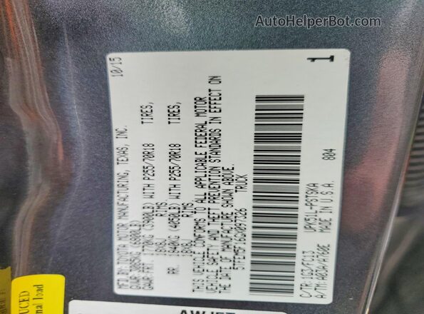 5TFEM5F16GX097326 2016 TOYOTA TUNDRA Gray Widok naklejki z numerem VIN