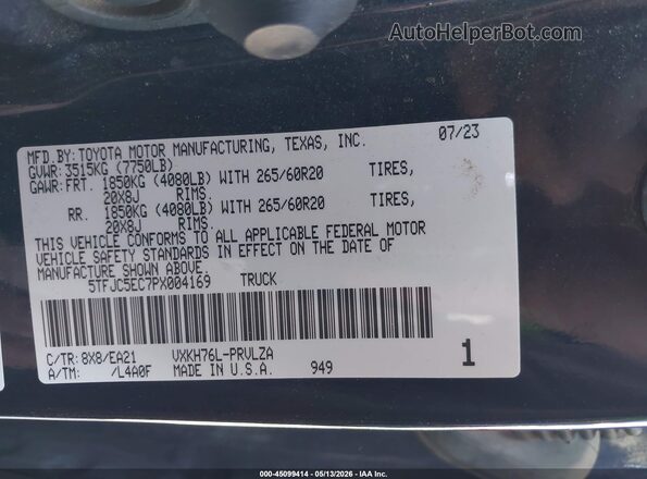 5TFJC5EC7PX004169 2023 TOYOTA LIMITED Navy Շարժիչի բաժամունքի տեսք