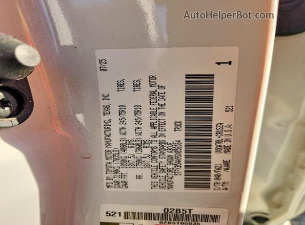 5TFKB5AA9SX050364 2025 TOYOTA TUNDRA White 