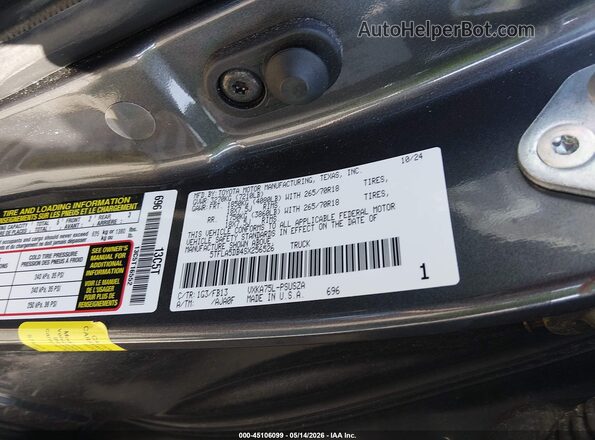 5TFLA5DB4SX256526 2025 TOYOTA TUNDRA Серый Вид подкапотного пространства