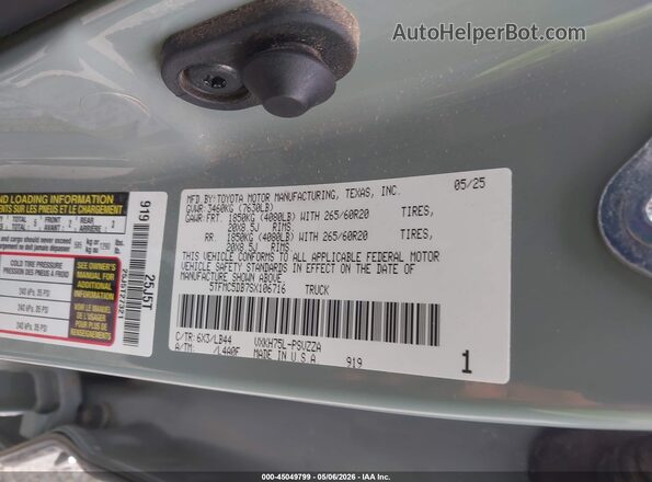 5TFMC5DB7SX106716 2025 TOYOTA TUNDRA HYBRID Green Вид підкапотного простору