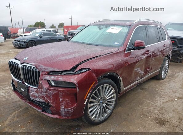 5UX23EM01S9Y82767 2025 BMW X7 Maroon Передня ліва чверть