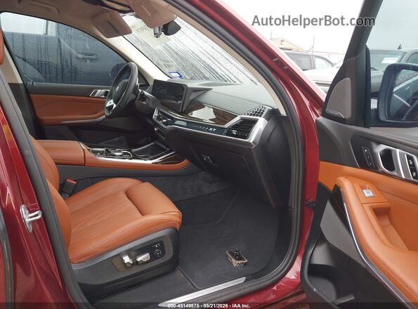 5UX23EM01S9Y82767 2025 BMW X7 Maroon Вид салону спереду