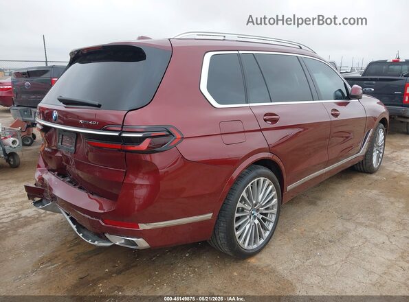5UX23EM01S9Y82767 2025 BMW X7 Maroon Задня права чверть