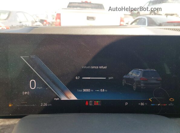 5UX23EM05P9P92075 2023 BMW X7 Gray ხელსაწყოთა პანელის ხედი