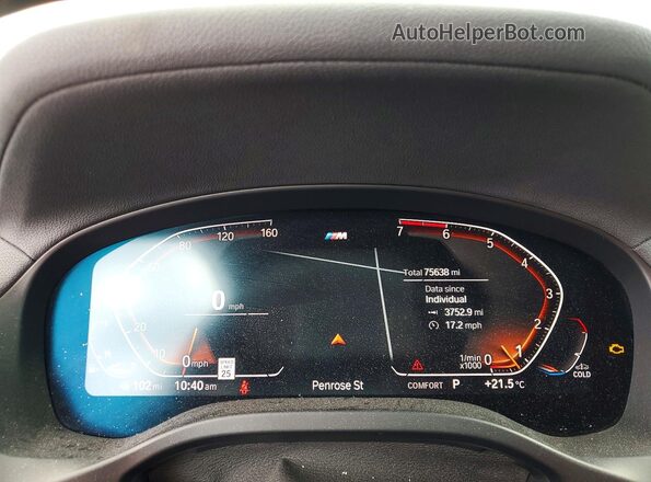 5UX2V1C02L9B14613 2020 BMW X4 Black Instrument cluster view