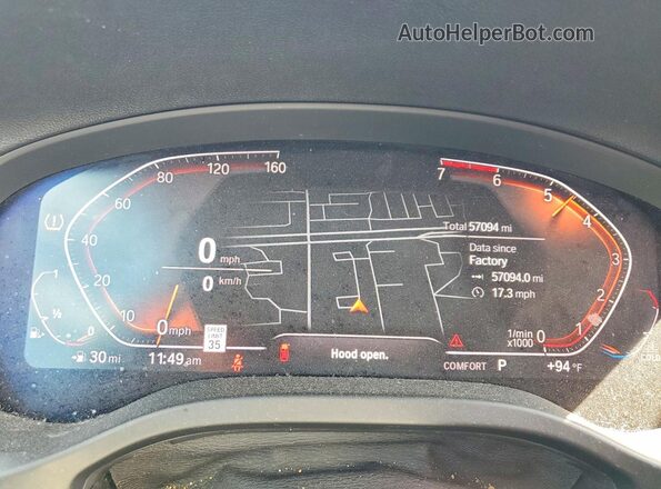 5UX2V1C07L9B75956 2020 BMW X4 Gray Vista del cuadro de instrumentos