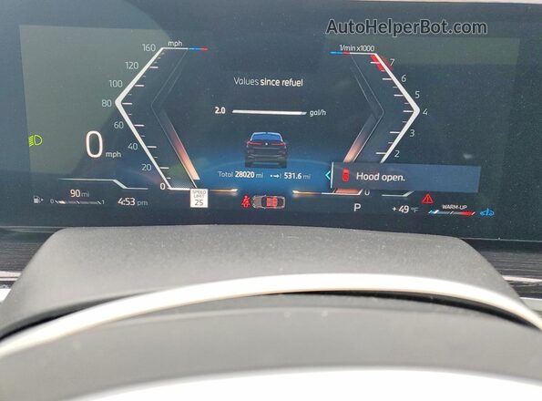 5UX33EX04R9W10028 2024 BMW X6 Blue Instrument cluster view