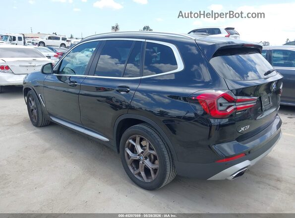 5UX43DP02N9K07710 2022 BMW X3 Black Հետևի ձախ
