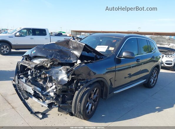 5UX43DP05N9K69294 2022 BMW X3 Gray Առջևի ձախ երեք քառորդ տեսարան