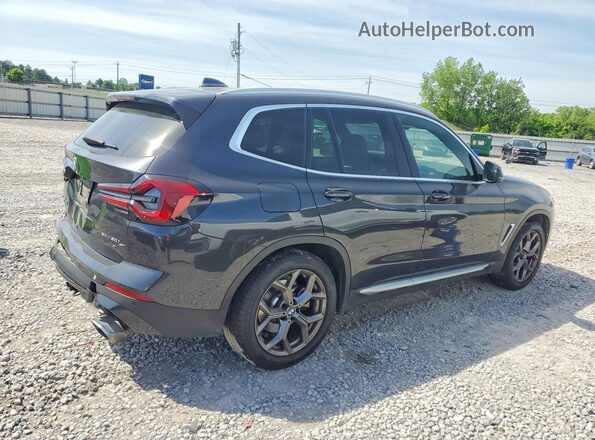 5UX43DP09N9M83639 2022 BMW X3 Charcoal Задня права чверть