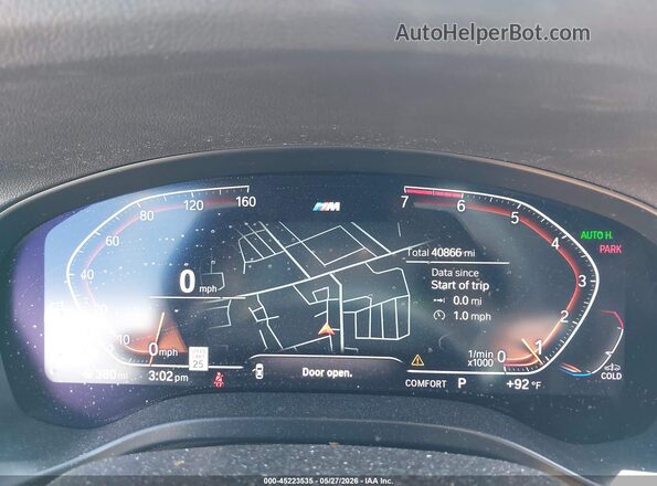 5UX53DP00N9M86966 2022 BMW X3 Blue Вид задніх сидінь