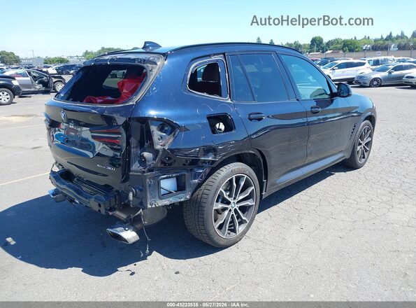 5UX53DP00N9M86966 2022 BMW X3 Blue Задня права чверть