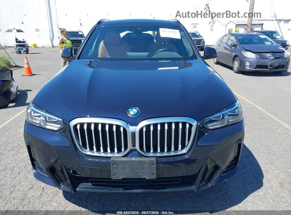 5UX53DP00N9M86966 2022 BMW X3 Blue Вид задньої частини салону