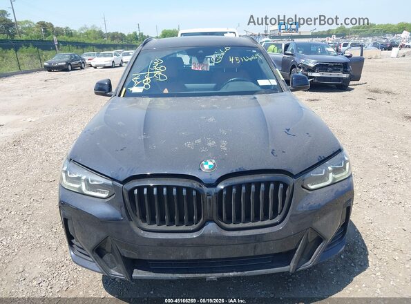 5UX53DP01N9M86877 2022 BMW X3 Black წინა პანელის ხედი