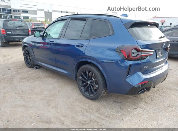 5UX83DP02N9K80139 2022 BMW X3 Blue Հետևի ձախ