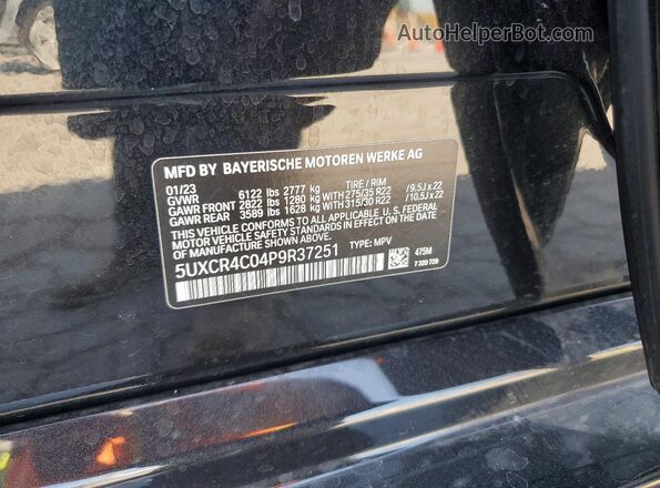 5UXCR4C04P9R37251 2023 BMW X5 Black 