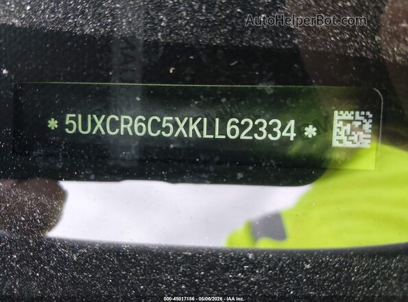 5UXCR6C5XKLL62334 2019 BMW X5 White 