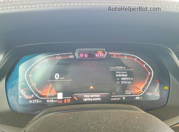 5UXCW2C09L9C68792 2020 BMW X7 White Instrument cluster view