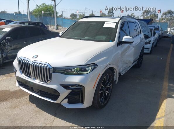 5UXCX4C52KLS38701 2019 BMW X7 White Առջևի ձախ երեք քառորդ տեսարան