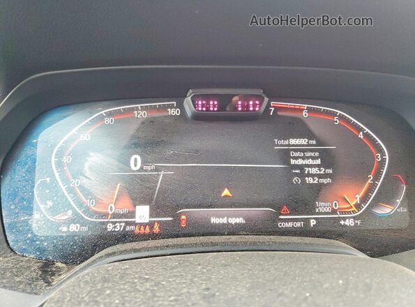 5UXCX4C56KLS37129 2019 BMW X7 Blue Вид щитка приладів