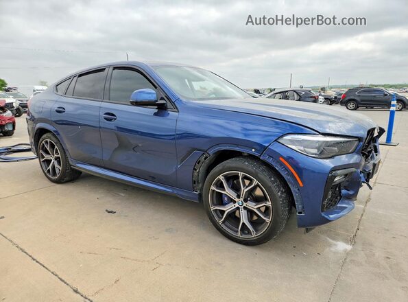5UXCY6C01M9G87058 2021 BMW X6 Blue Przód prawy