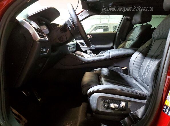 5UXCY8C08M9G97971 2021 BMW X6 Maroon Вид салону спереду