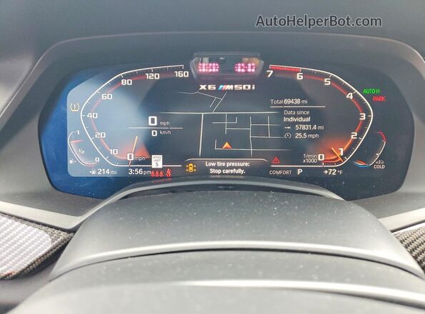 5UXCY8C0XM9H45390 2021 BMW X6 Gray Vista del cuadro de instrumentos
