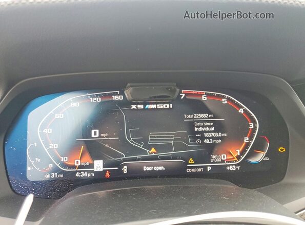 5UXJU4C01M9F71043 2021 BMW X5 Black Вид щитка приладів