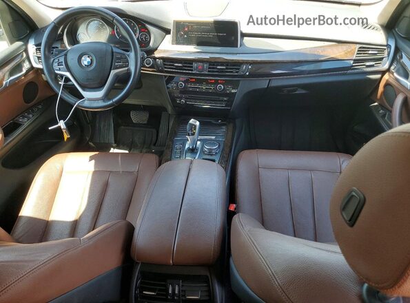 5UXKT0C52G0F75252 2016 BMW X5 Gray Առջևի վահանակի տեսք