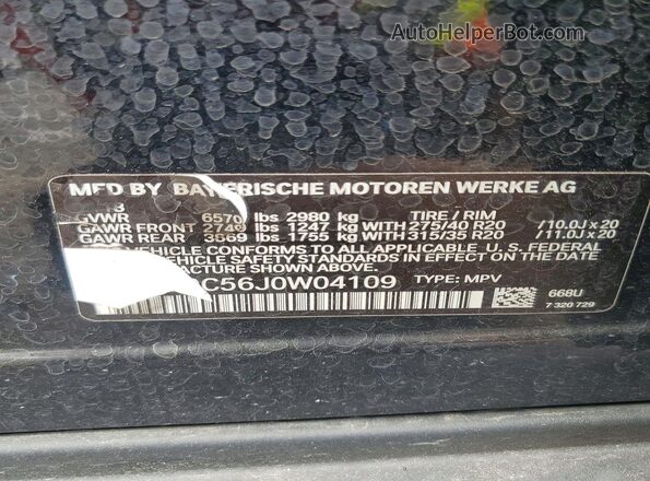 5UXKT0C56J0W04109 2018 BMW X5 Black Widok wnętrza 360 stopni