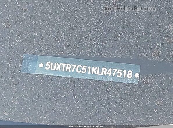 5UXTR7C51KLR47518 2019 BMW X3 White 