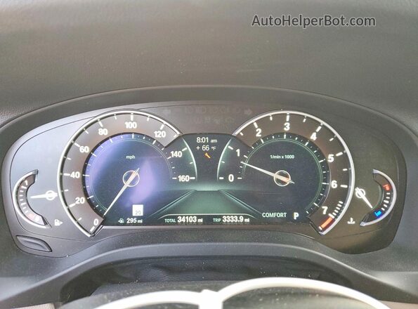 5UXTR7C56KLR44422 2019 BMW X3 Gray Սարքավորումների վահանակի տեսք