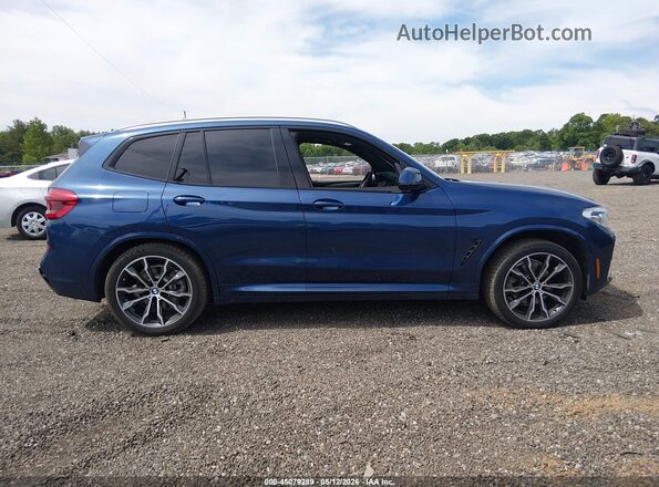 5UXTR7C57KLF31329 2019 BMW X3 Blue უკანა სალონის ხედი