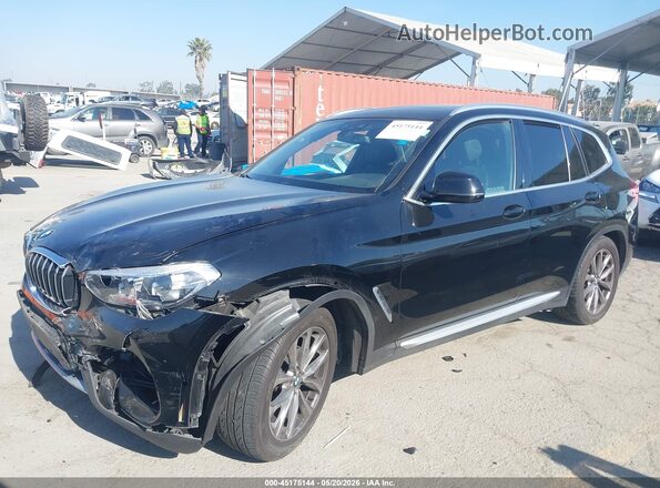 5UXTR7C58KLF32490 2019 BMW X3 Black Առջևի ձախ երեք քառորդ տեսարան