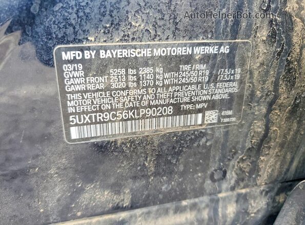 5UXTR9C56KLP90208 2019 BMW X3 Black 