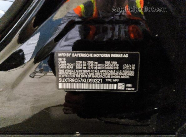 5UXTR9C57KLD93321 2019 BMW X3 Black 
