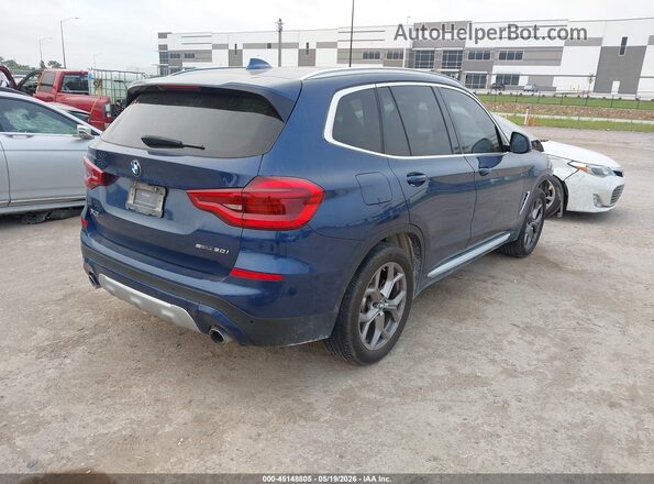 5UXTY3C03M9H85068 2021 BMW X3 Blue Rear right