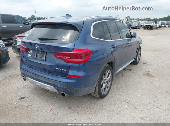 5UXTY3C07L9B31639 2020 BMW X3 Blue Rear right