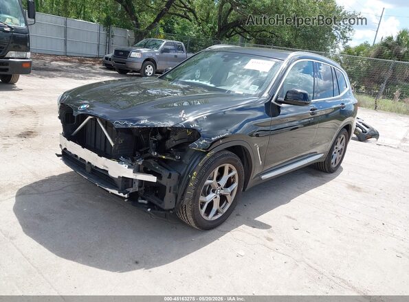 5UXTY3C08M9F36815 2021 BMW X3 Black Передня ліва чверть