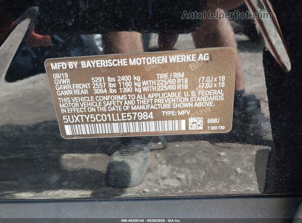 5UXTY5C01LLE57984 2020 BMW X3 Black Engine compartment view